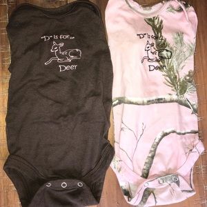 Bundle! Two deer themed long sleeve onesies 6-9 mo
